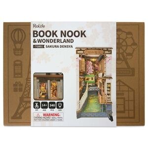 NWT Rolife Sakura Densya LED Book Nook DIY Kit, Japanese Tram Scene